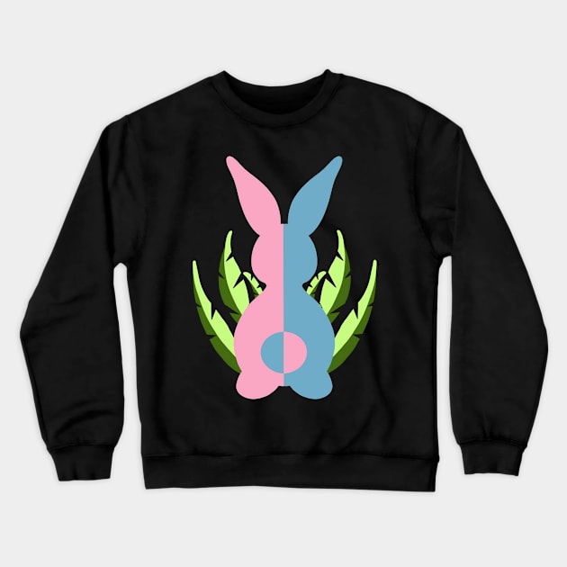 Easter Bunny Pink & Teal Crewneck Sweatshirt by MarMi